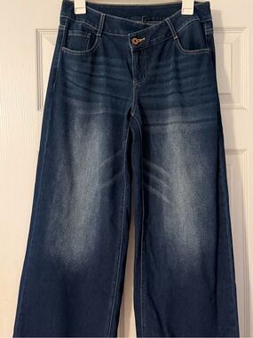 HALARA Dark Blue Wide Leg Flare Jeans